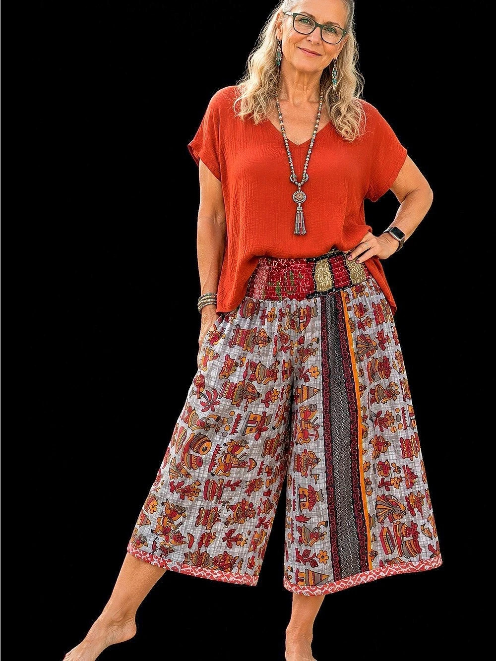 Kantha CurvyWildChild Culottes, Fully reversible